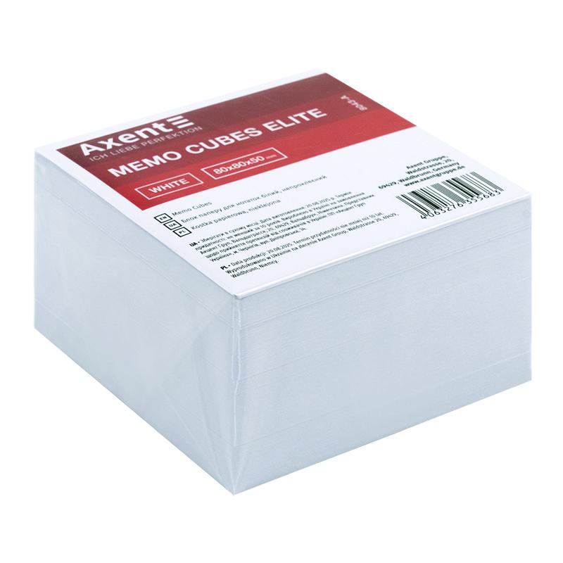 Папір для нотаток AXENT 8043-A, 80х80х50 мм, непроклеєний, білий, 80 г/м2.